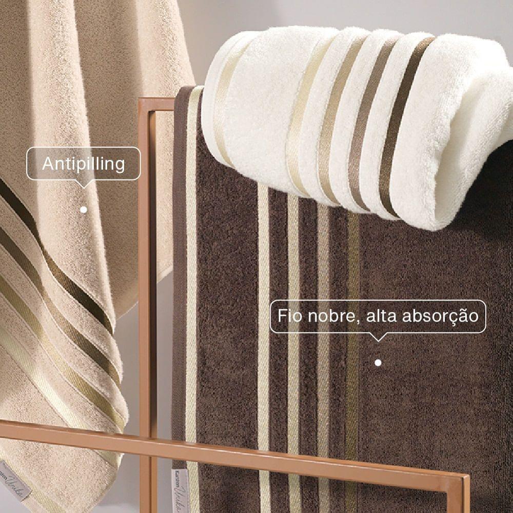 Toalla de baño Karsten Lumina 500gr 70 x 140 cm Beige/Marrón-2