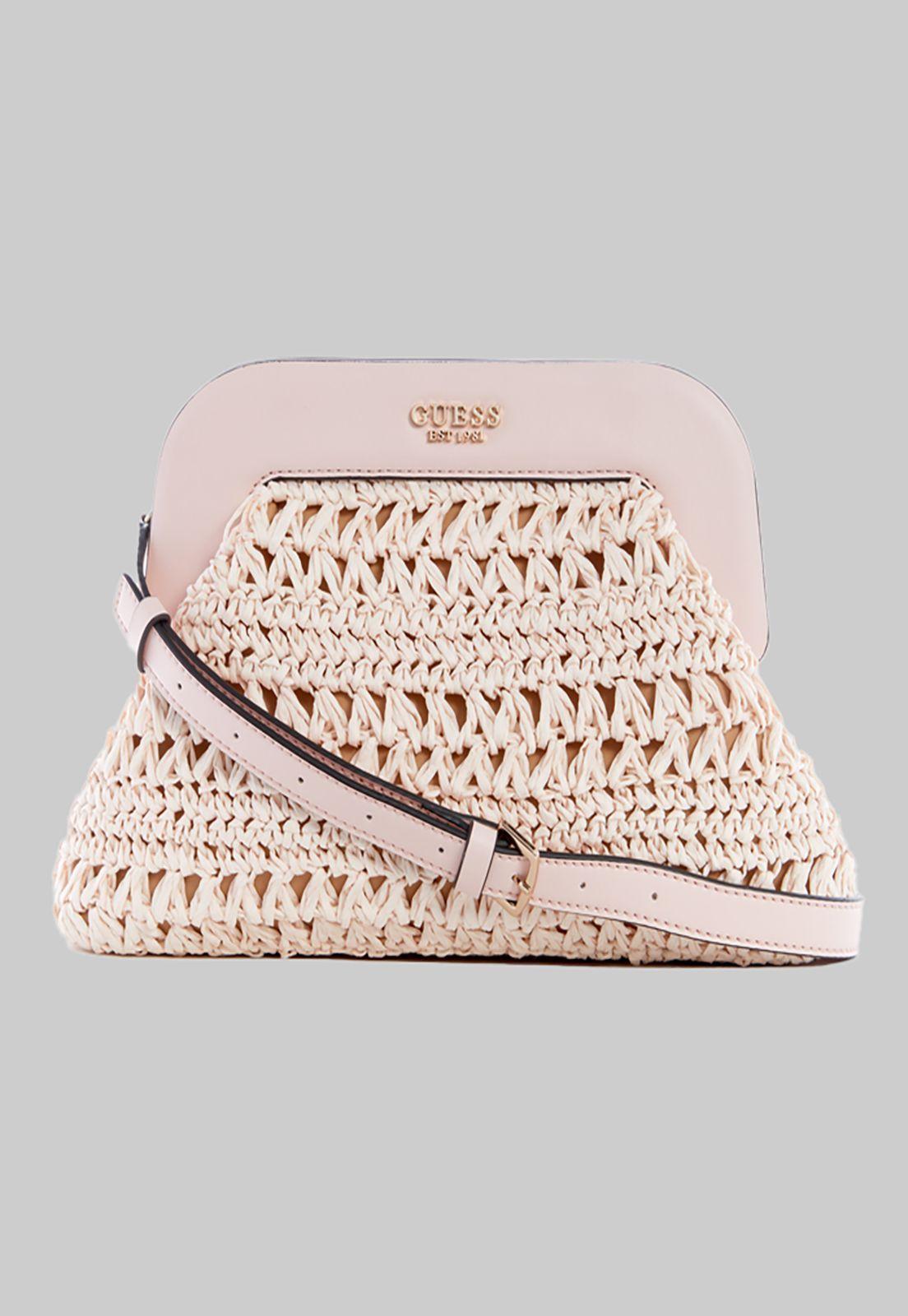 Cartera Guess Liguria Frame Clutch Dpd Rosado-0