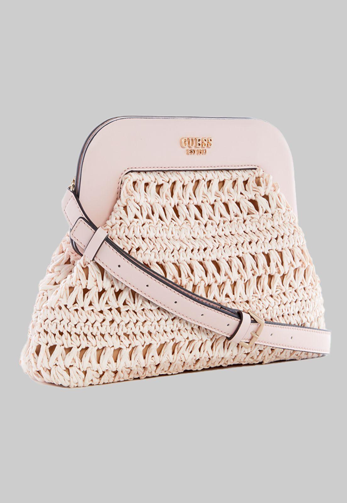 Cartera Guess Liguria Frame Clutch Dpd Rosado-1