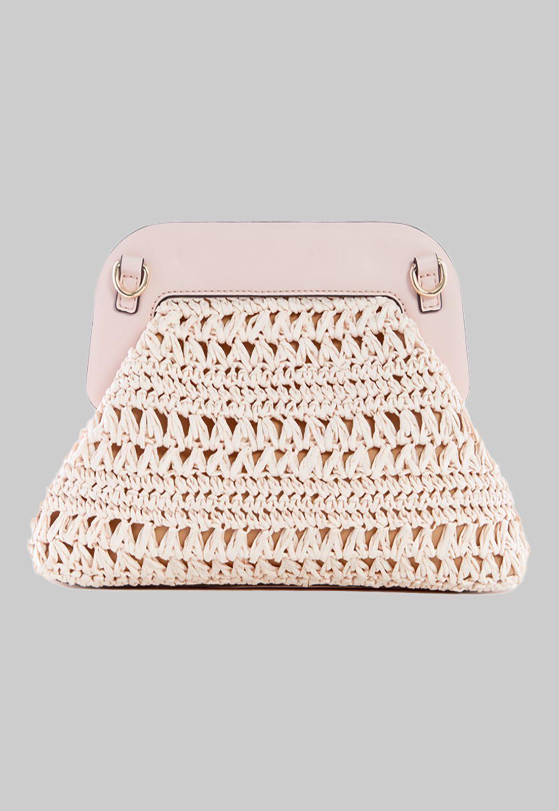 Cartera Guess Liguria Frame Clutch Dpd Rosado-2