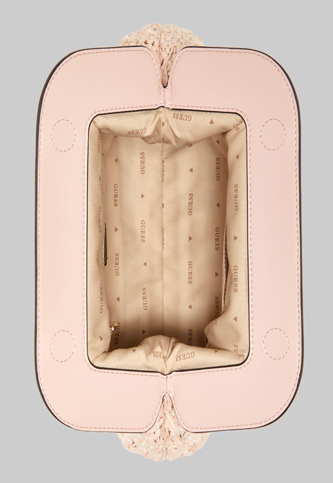 Cartera Guess Liguria Frame Clutch Dpd Rosado-3