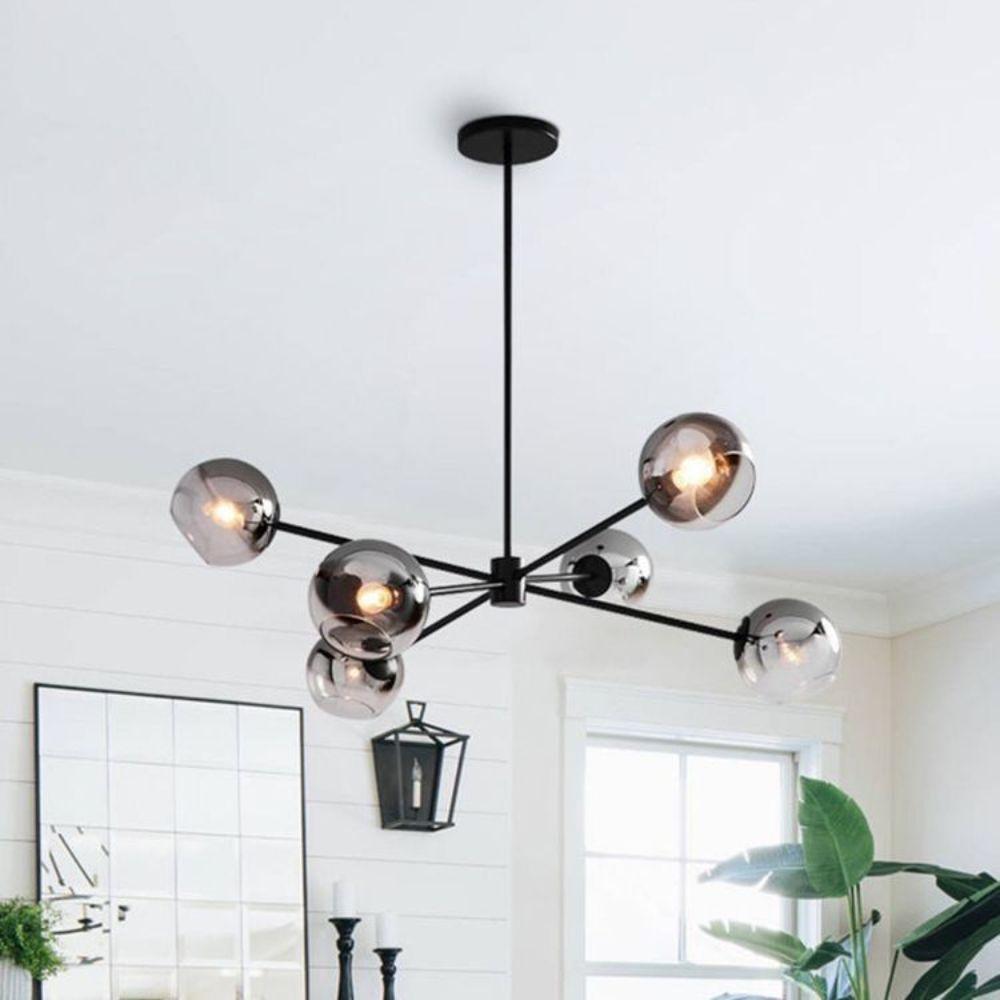Lámpara Colgante Woknos 6 Luces Negro-2