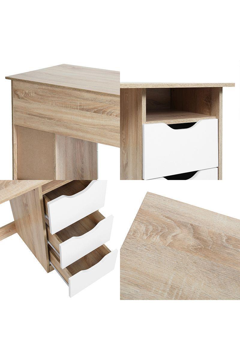 Escritorio Home Office con Cajones Blanco-3