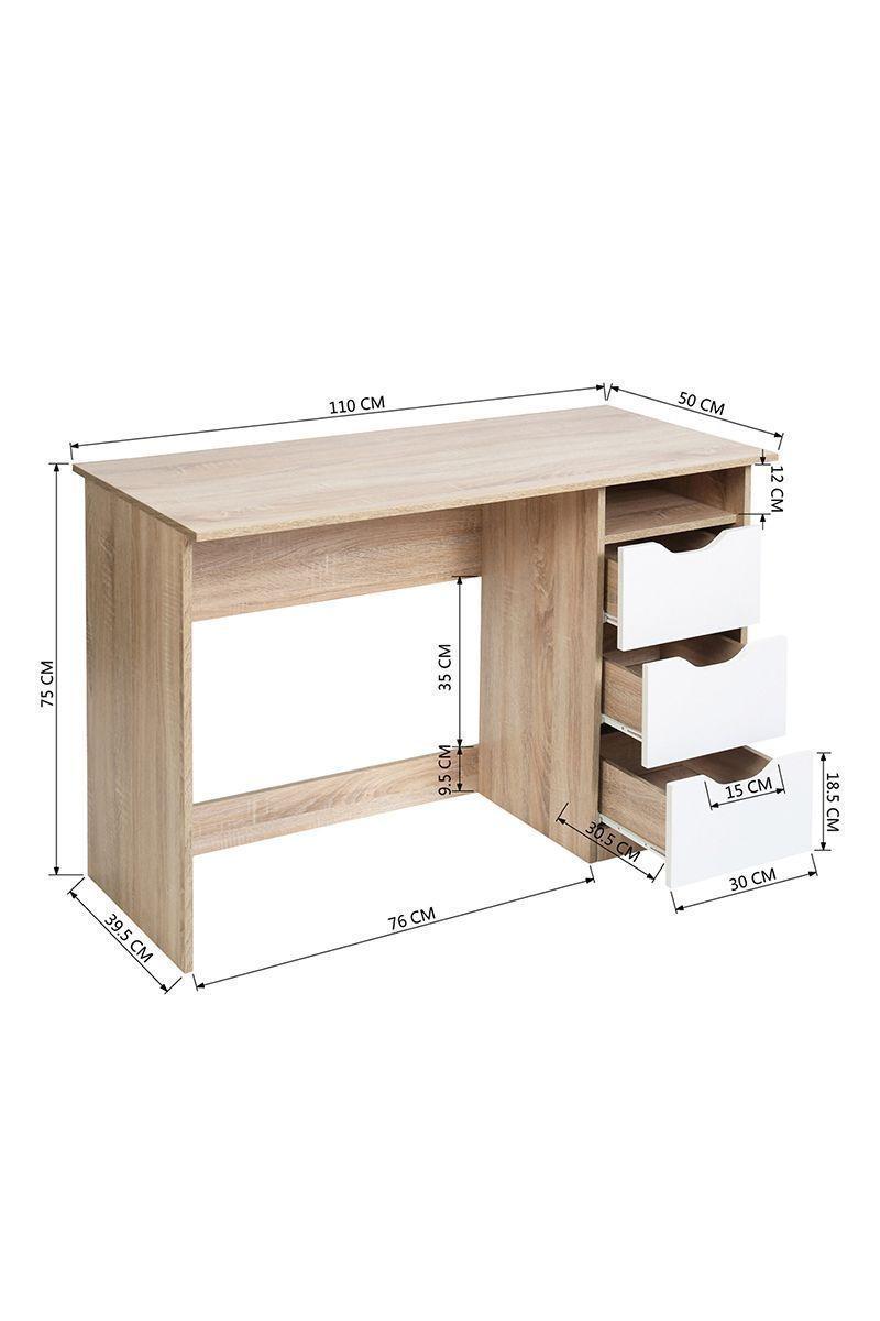 Escritorio Home Office con Cajones Blanco-2