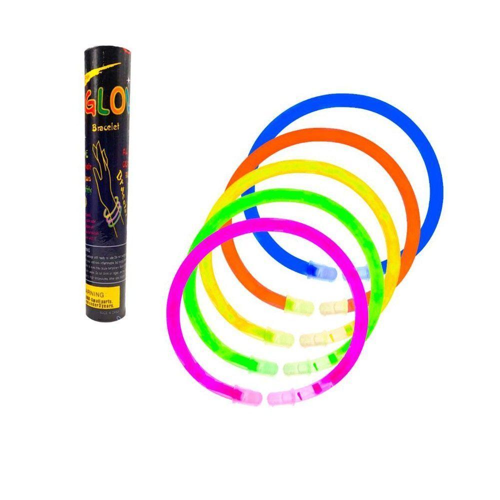 100 Pulseras Fiesta Fluor Cotillon Larga Duracion-1