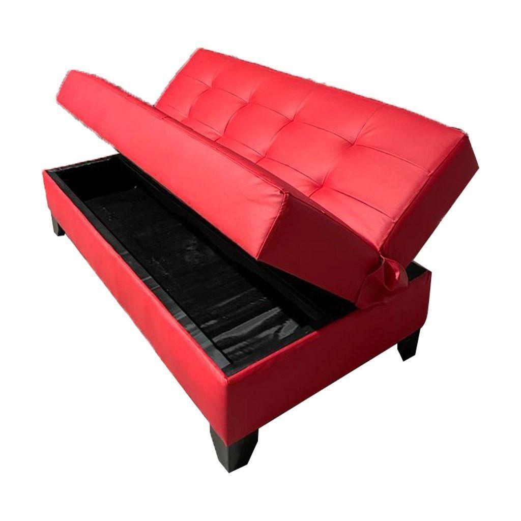 Futon Patagonia Rojo Pu 3 cuerpos Pmadera-2
