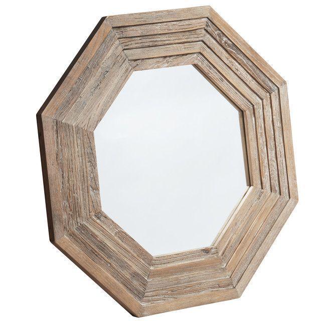 Espejo Samarka, madera de olmo en forma octogonal-2
