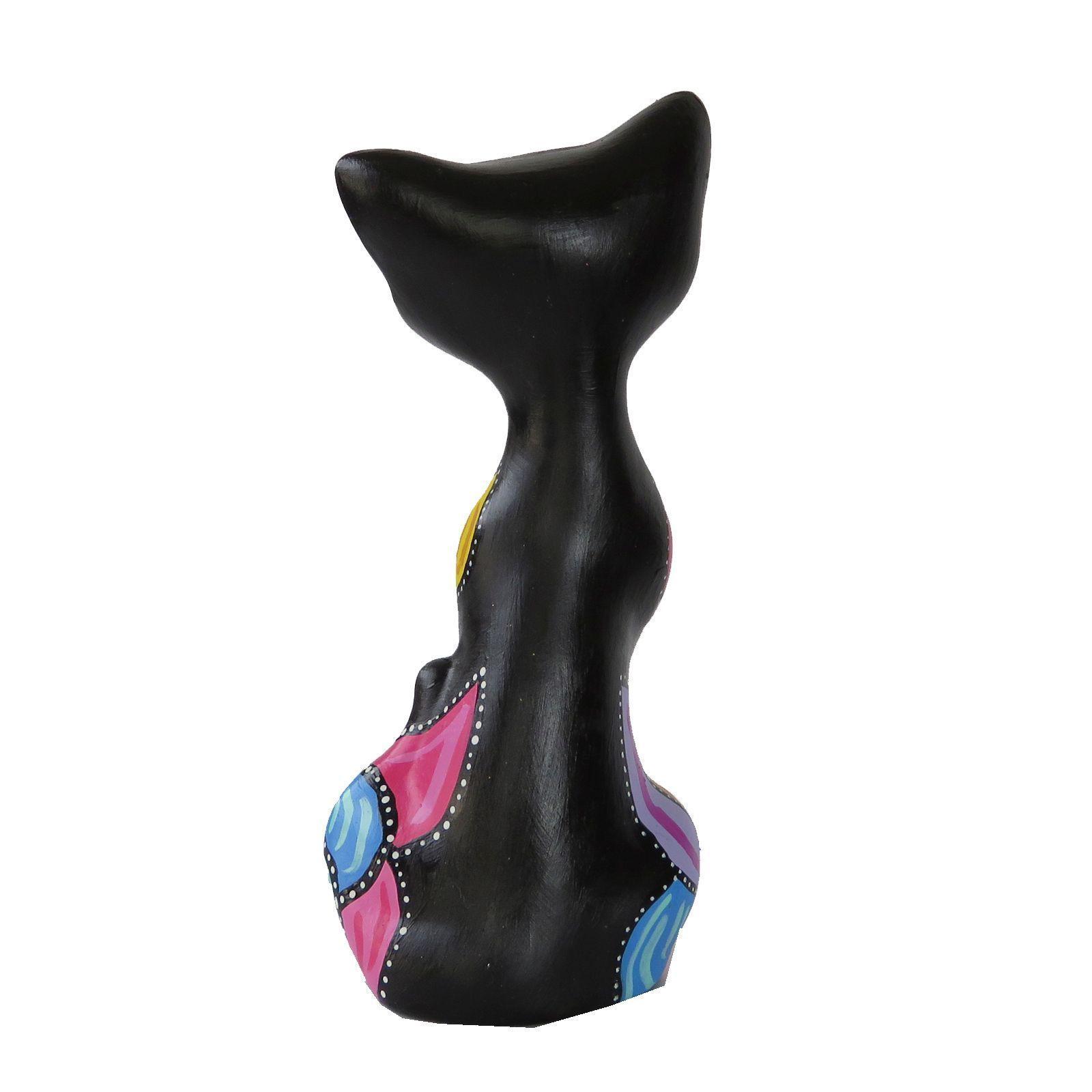Gato decorativo de cerámica negro-2