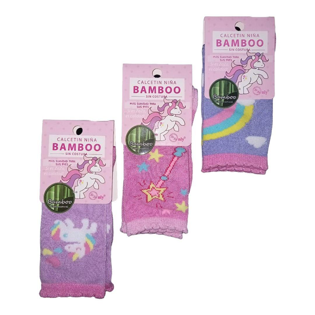 Pack de 3 pares de Calcetines Niña Bambu-0