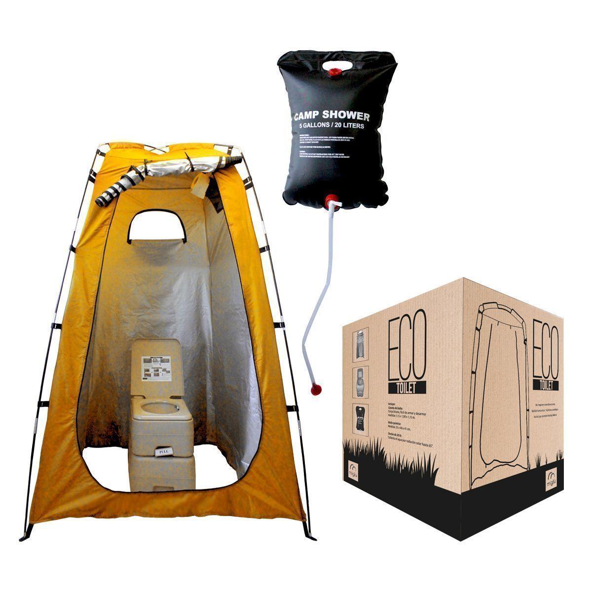 Baño Químico con Caseta y Ducha Solar 20Lt Para Camping-0