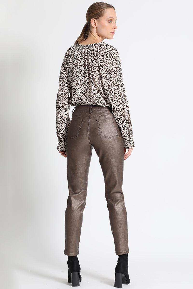 Pantalón Skinny Tiro Medio Cafe Liola-2