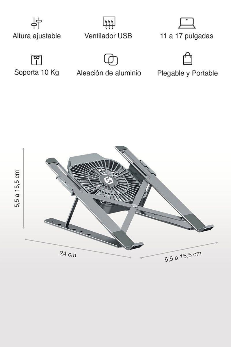 Soporte para Notebook Plegable con Ventilador USB-2