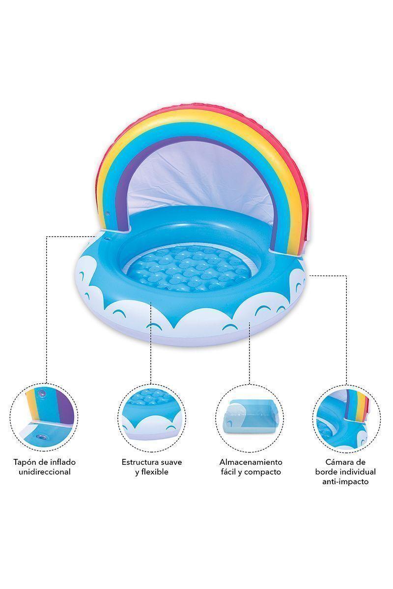 Piscina Inflable Arcoiris 40Lts 66cmx95cm Celeste-3