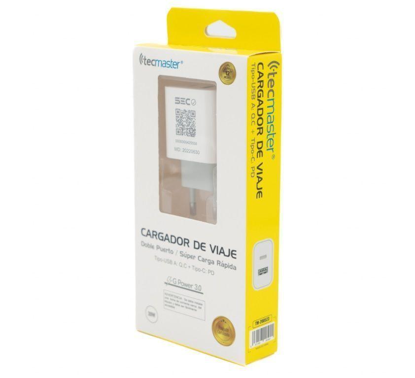 Cargador para celular Dual Usb Tipo C Y Tipo A 20w-3