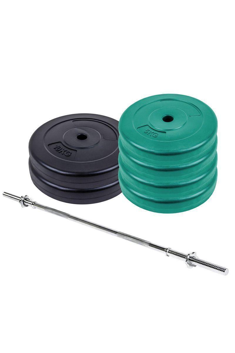 Pack Pesas Barra Recta 1,5m + 40 Kg Discos Color-0
