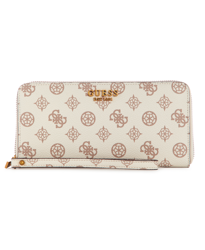 Billetera Guess Laurel Slg Large Zip Around Crg Café-0