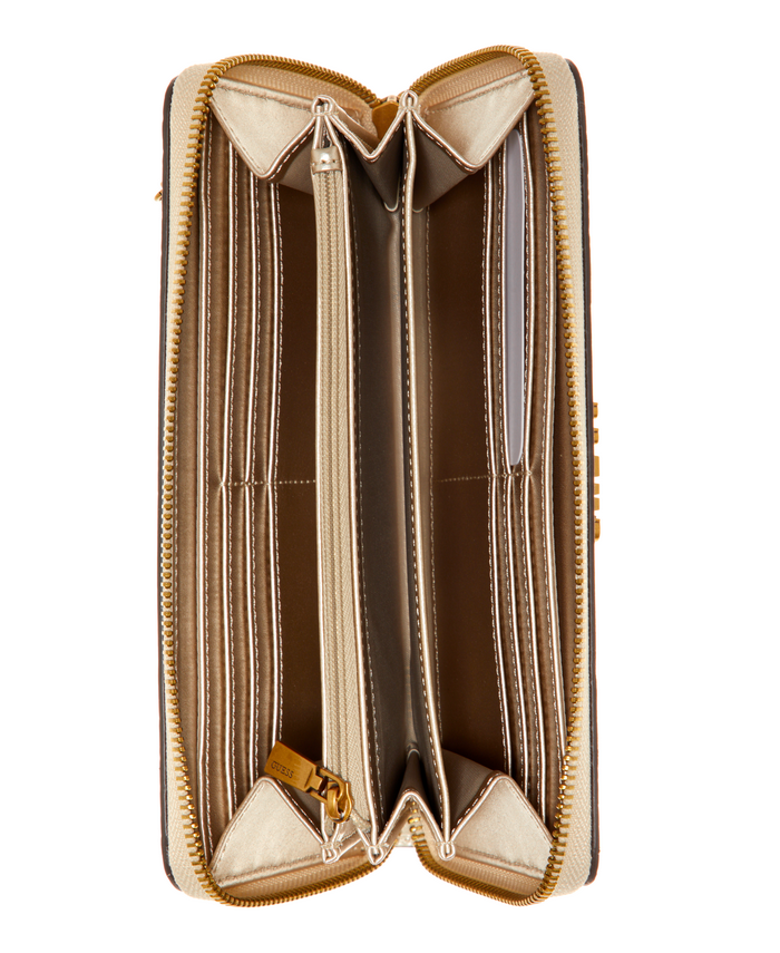 Billetera Guess Laurel Slg Large Zip Around Crg Café-2