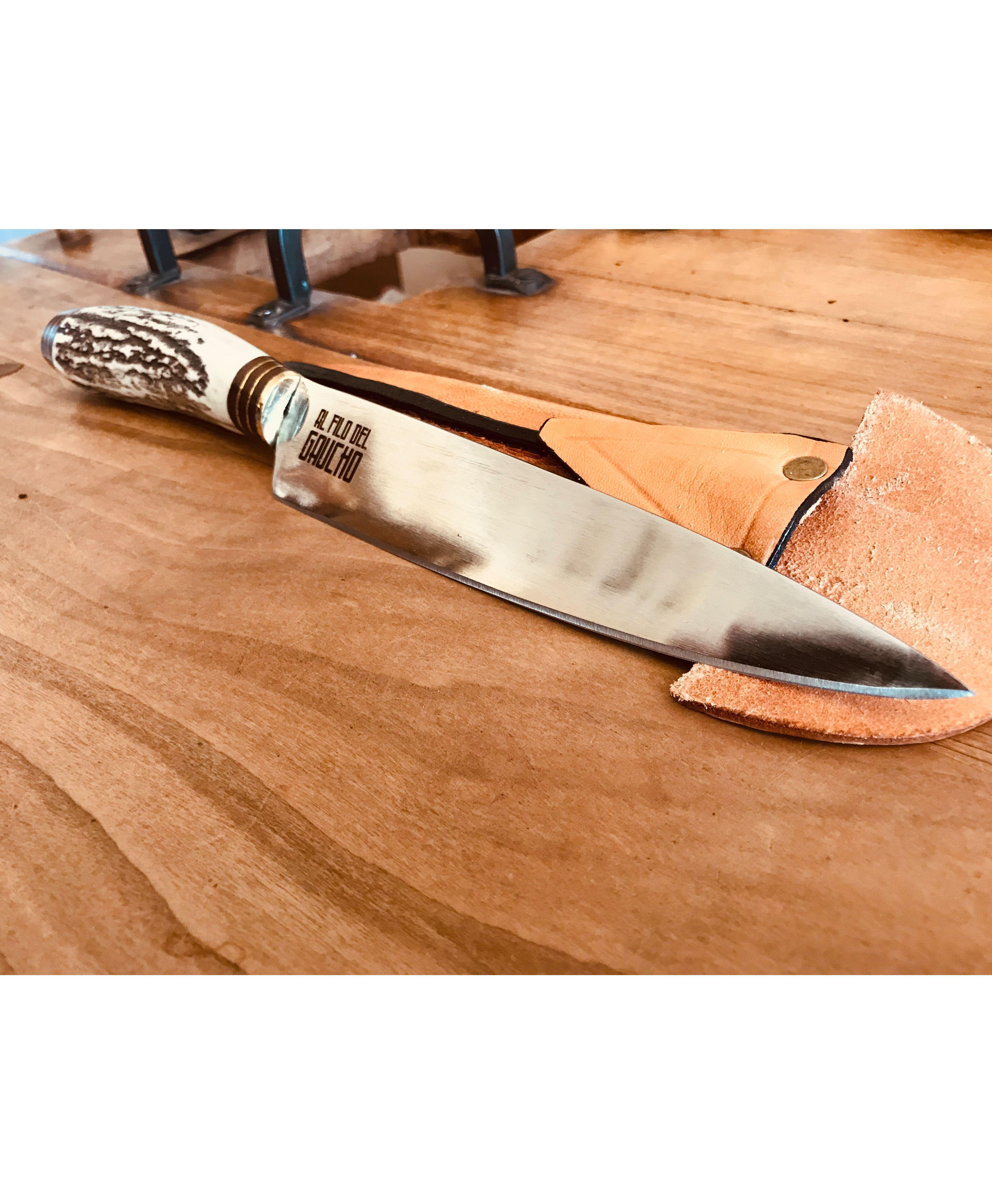 Cuchillo Parrillero Asta De Ciervo Artesanal-3