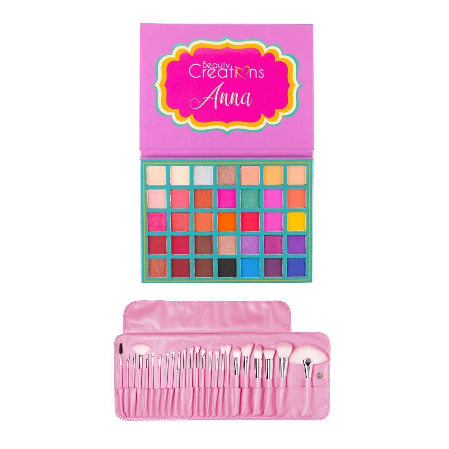 Pack Paleta De Sombra “Anna” + Set 24 Brochas Pastel Cotton Candy de Beauty Creations-0