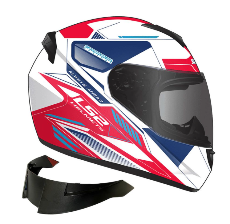 CASCO INTEGRAL LS2 BLANCO ROJO-0