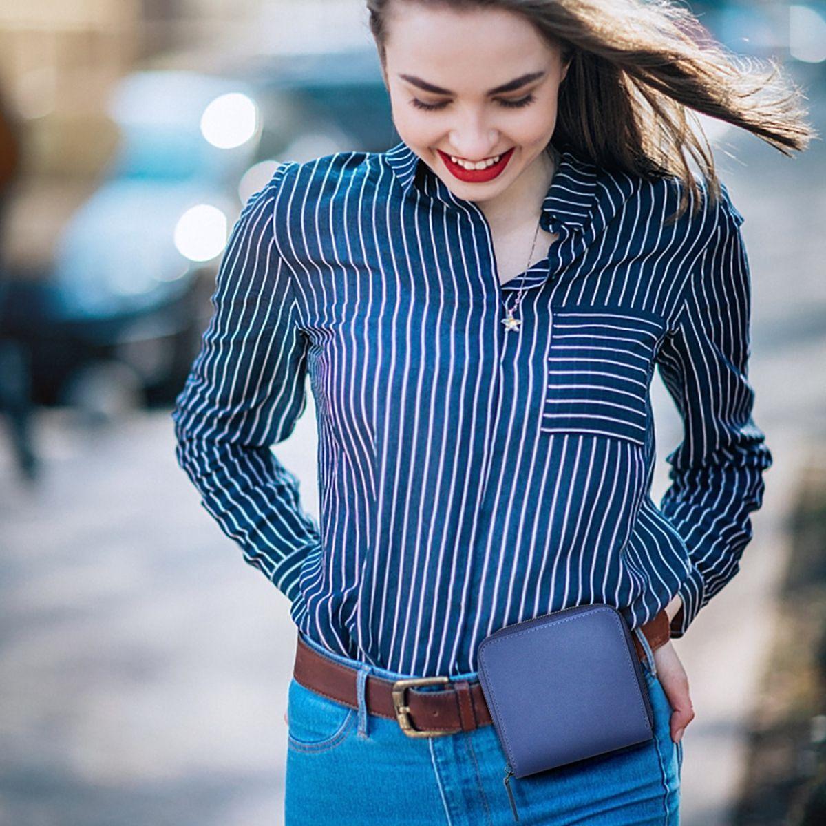 Ecosusi Bandolera Para Celular Con Cartera Desmontable - Azul-7