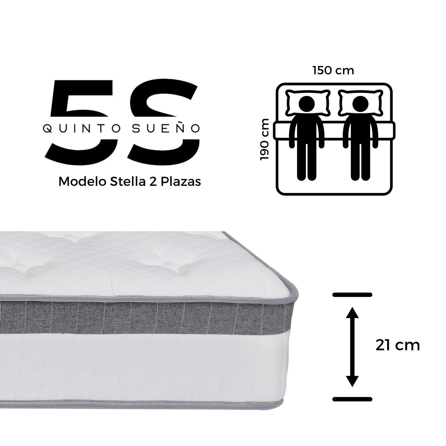 Colchón 2 Plazas De Resortes 5° Sueño Stella 150x190x21cm-2