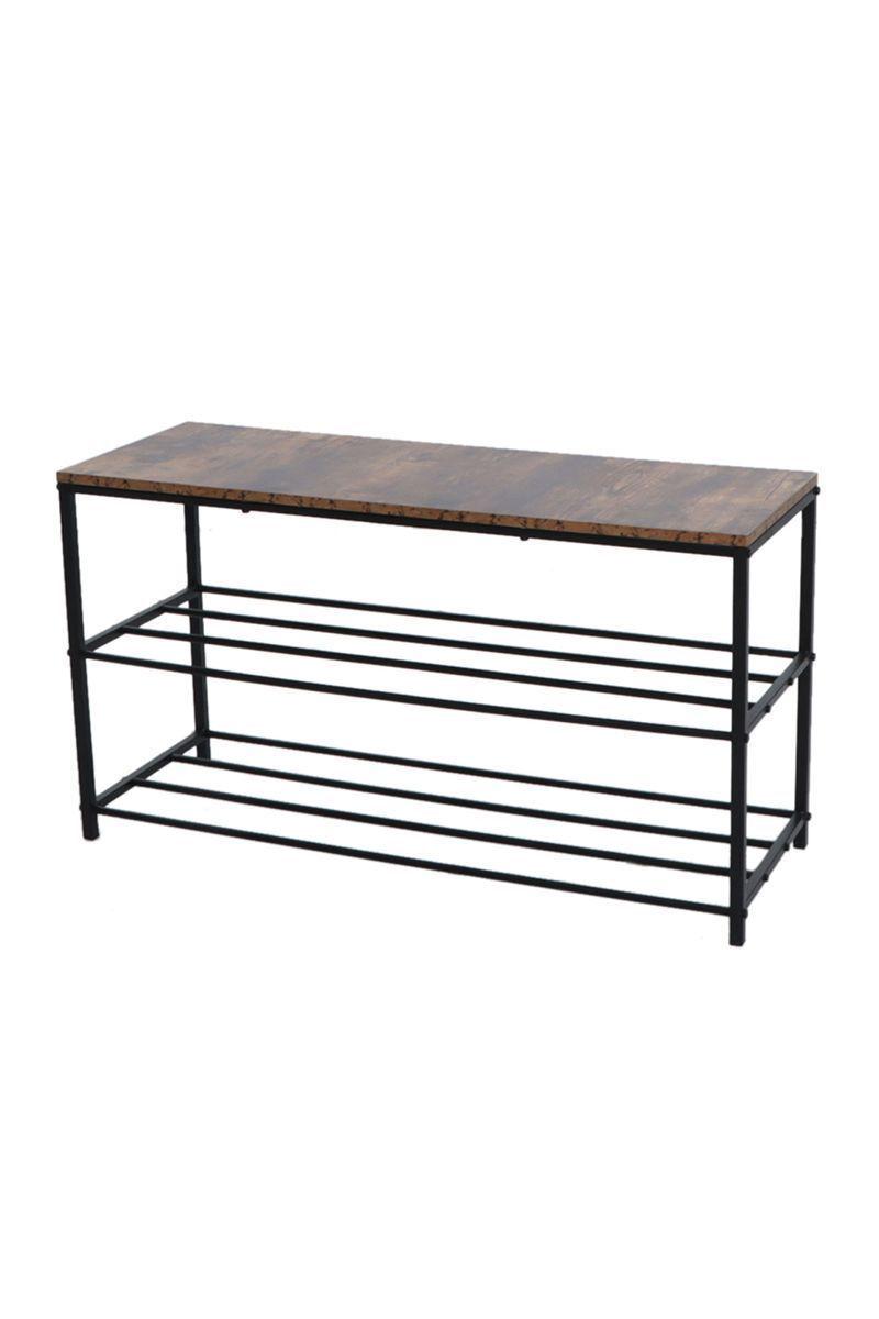 Zapatera 3 Niveles Metal Negro-0