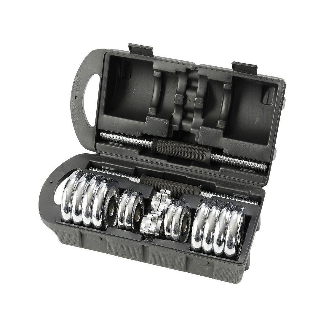 Mancuernas Cromadas York Maletín Set 20 KG-1