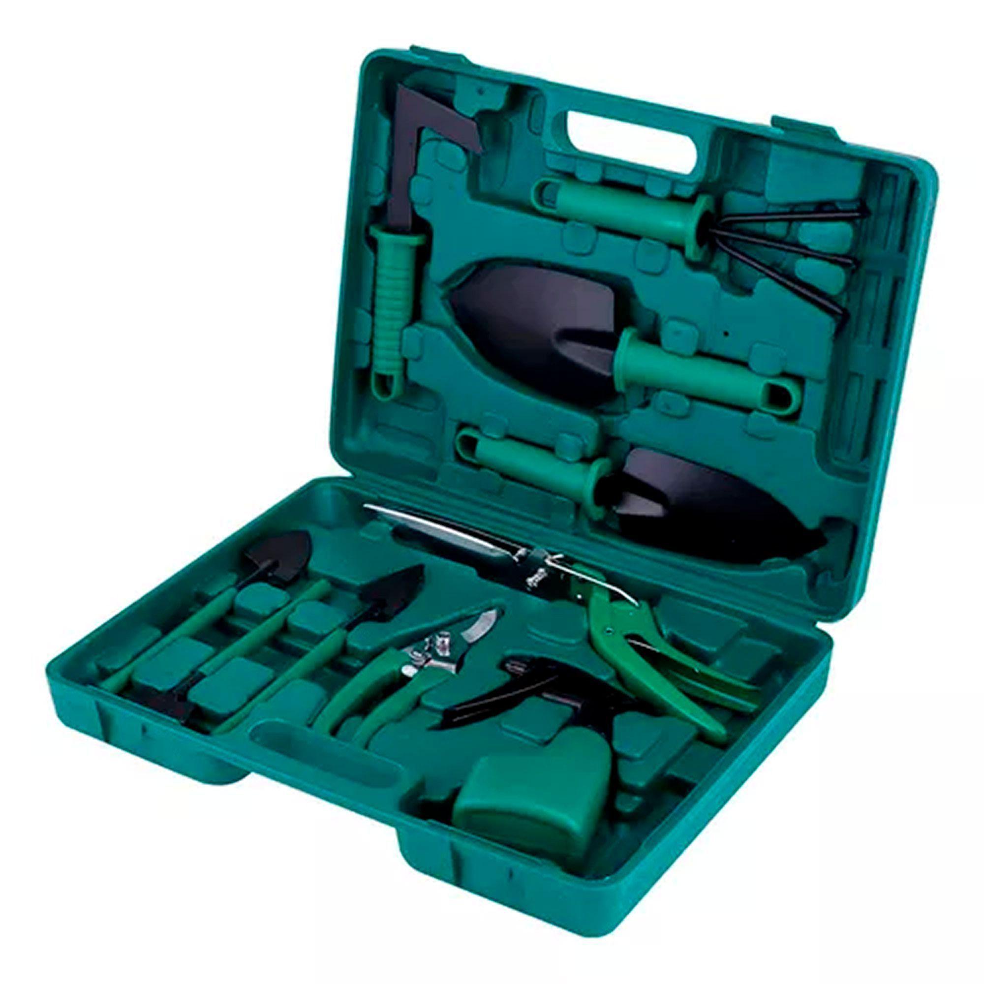 Kit Herramientas Jardinería Acero Rastrillo Tijera-0