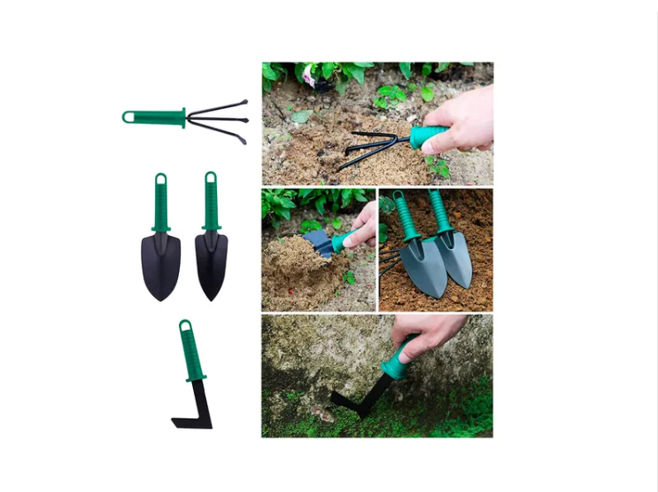 Kit Herramientas Jardinería Acero Rastrillo Tijera-2