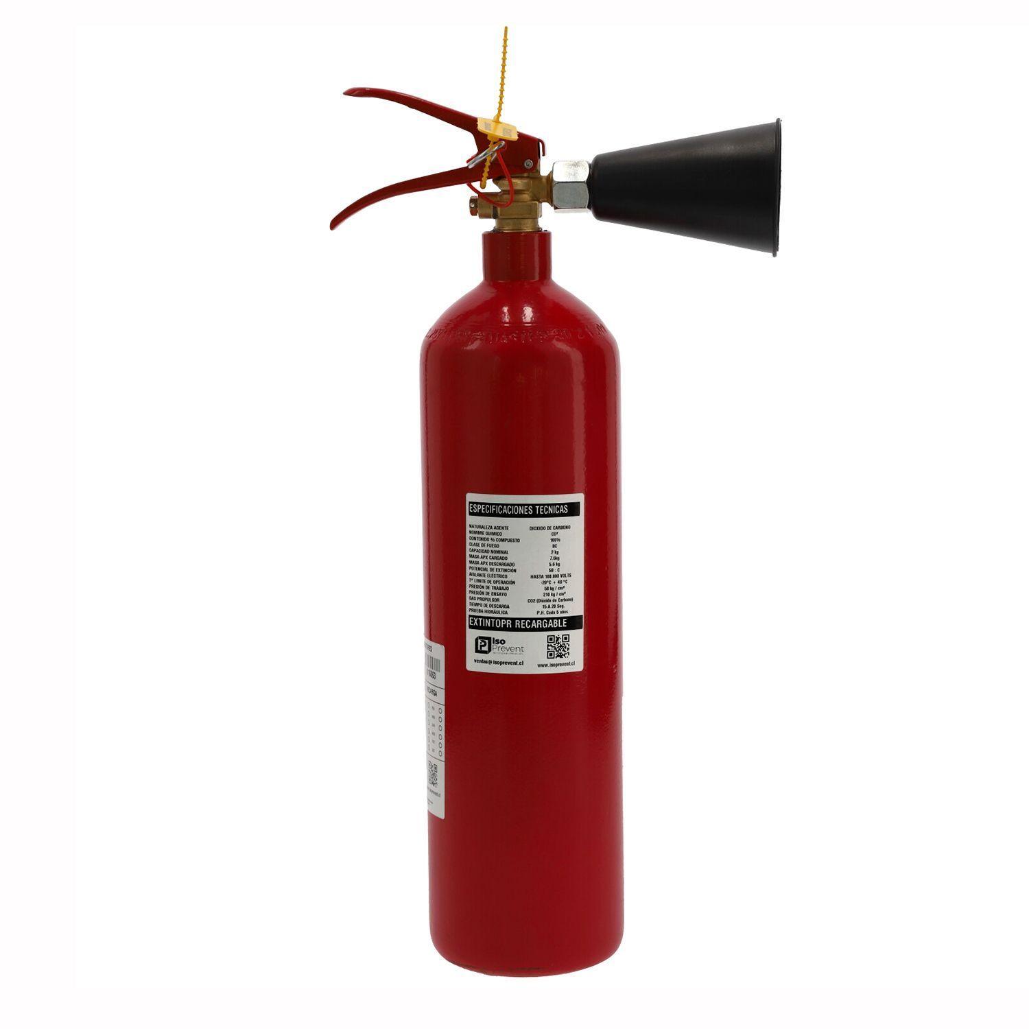 Extintor CO2 para fuegos BC 2 Kilos-3