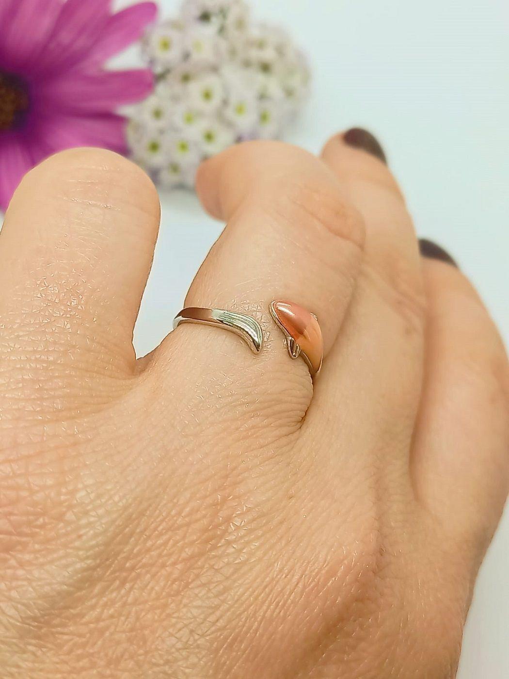 Anillo Ajustable Pez Naranja Mar Plata 925 Amor Al Mar Love-4