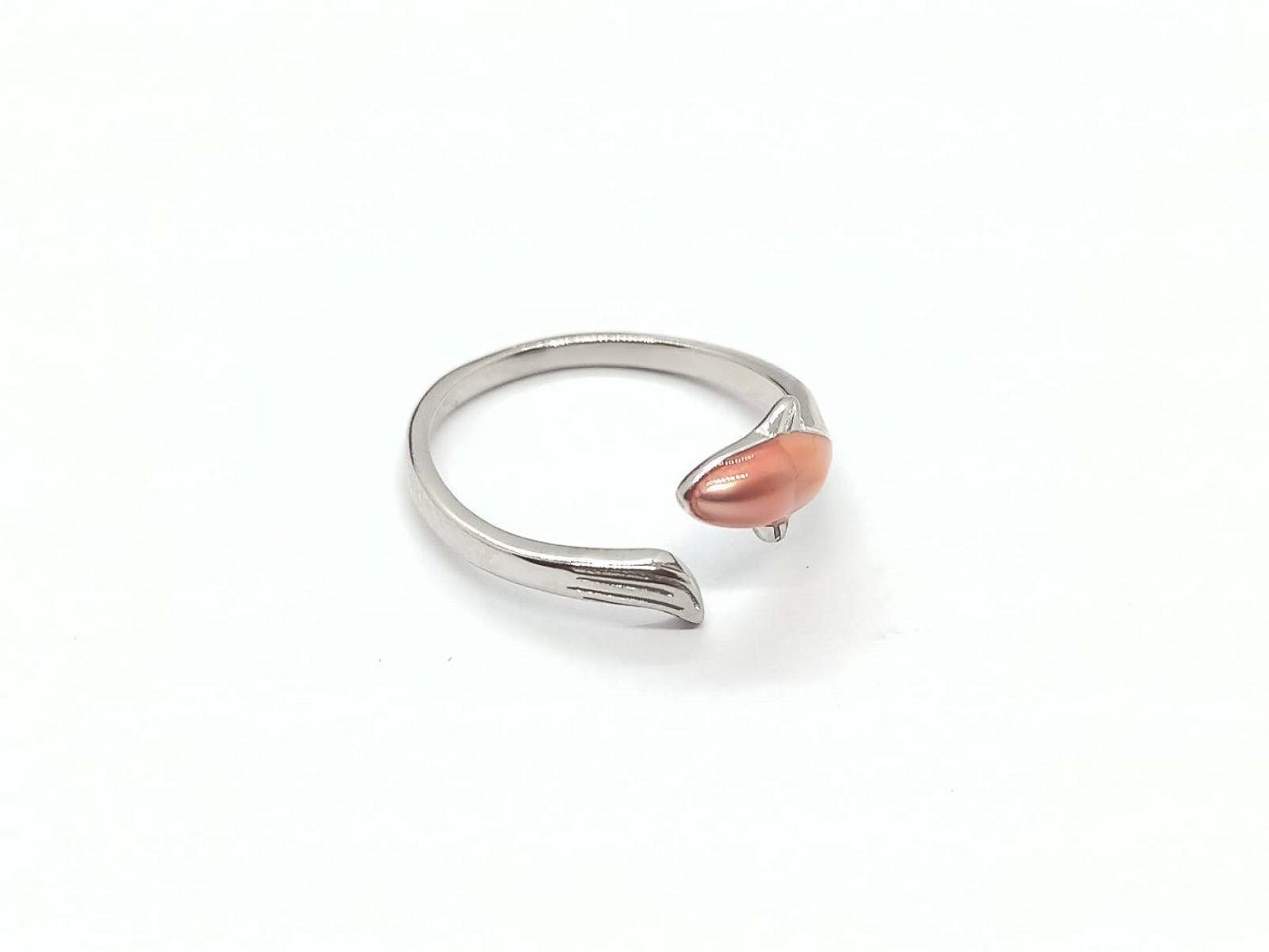 Anillo Ajustable Pez Naranja Mar Plata 925 Amor Al Mar Love-2