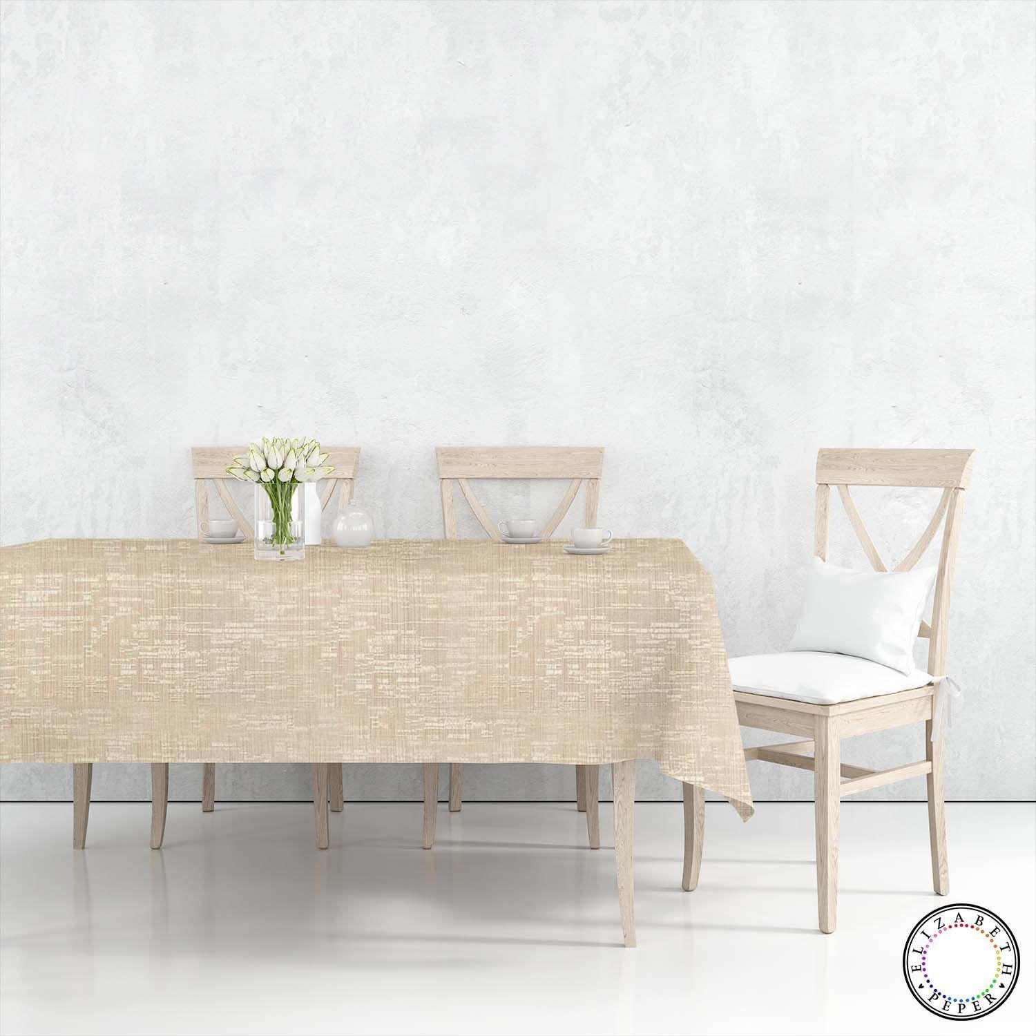 Mantel para Mesa de Tela 140x180 cm Textura Crema-1