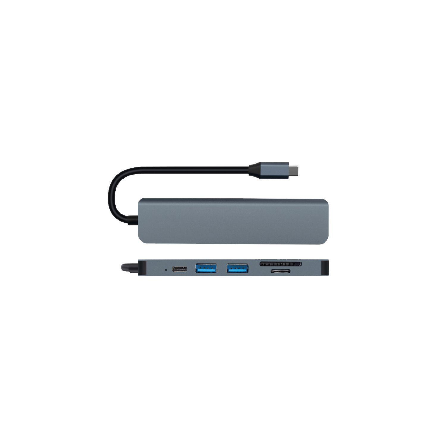 HUB Tipo C USB TF SD HMI 6 en 1 Tecnolab-1