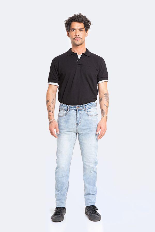 Jeans Hombre Slim Azul Hielo Focalizado-1