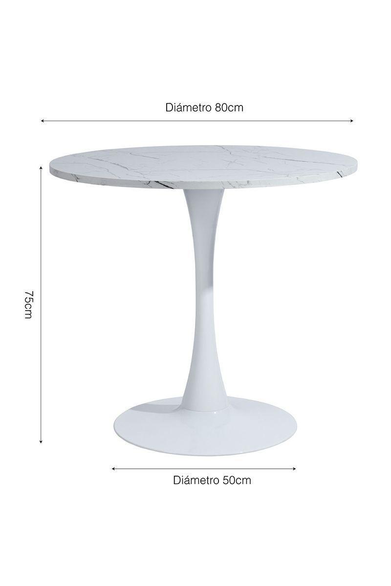 Mesa Comedor Mini con Base Circular Blanco-2