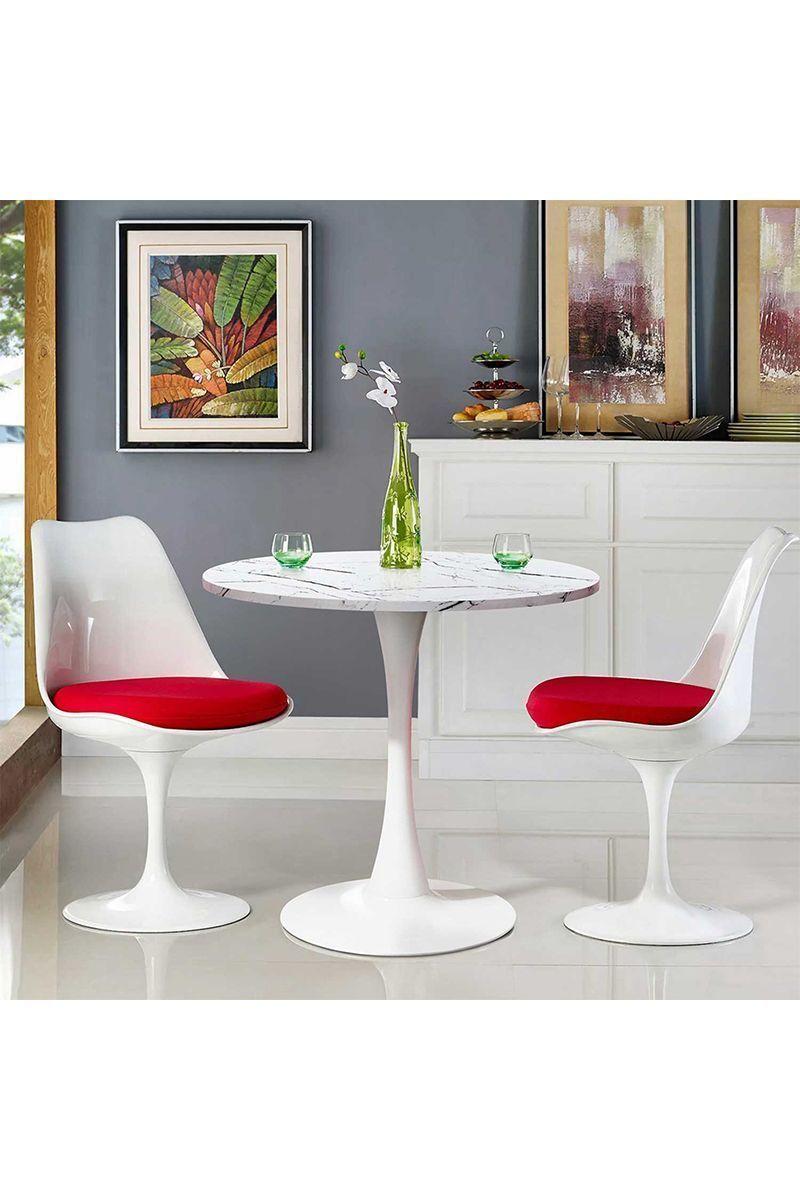 Mesa Comedor Mini con Base Circular Blanco-5