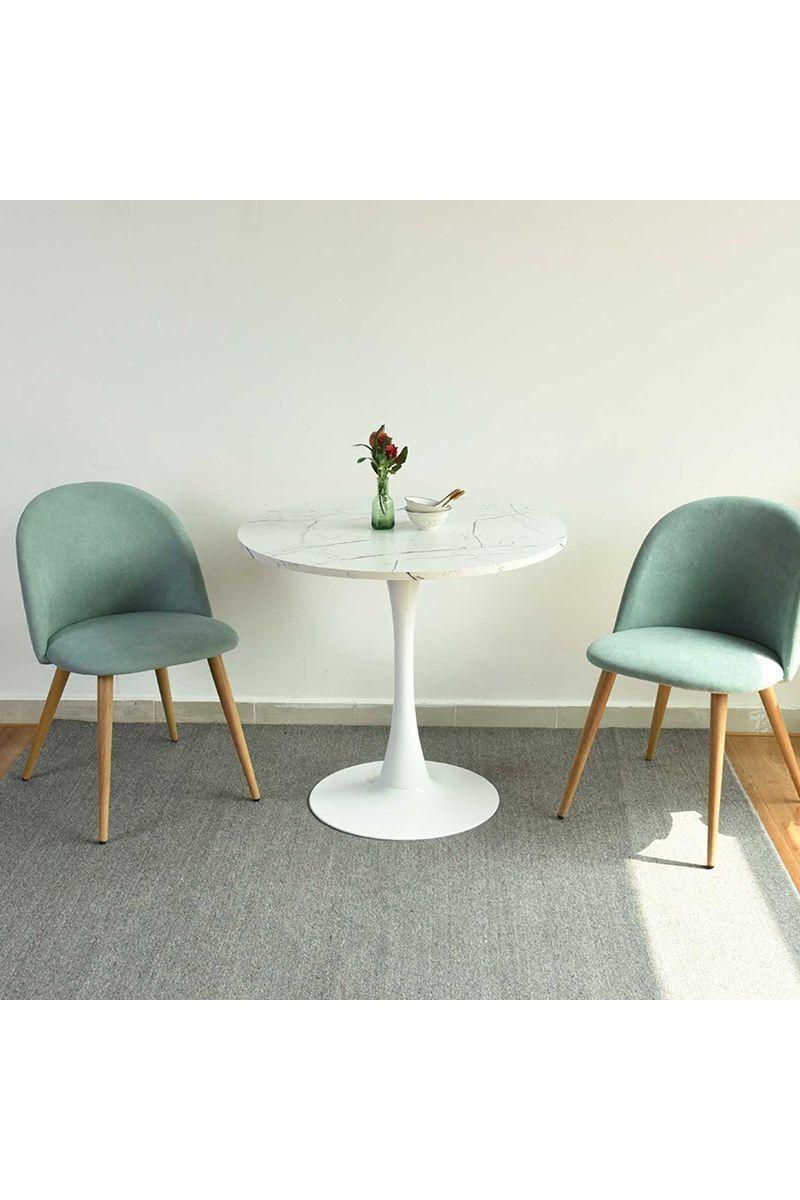 Mesa Comedor Mini con Base Circular Blanco-1