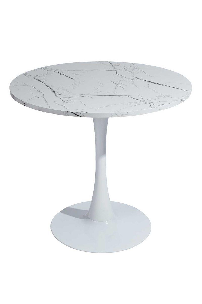 Mesa Comedor Mini con Base Circular Blanco-0