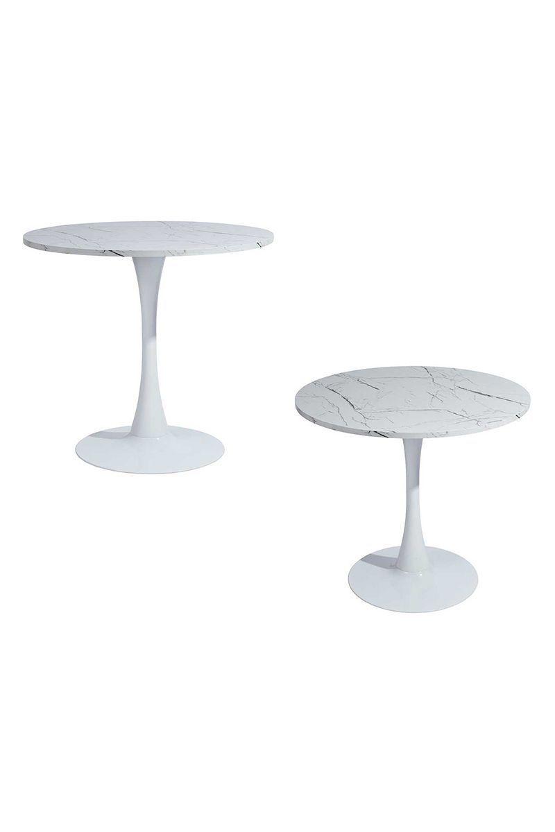 Mesa Comedor Mini con Base Circular Blanco-3