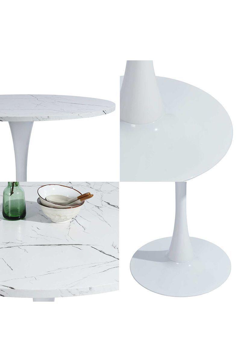 Mesa Comedor Mini con Base Circular Blanco-4