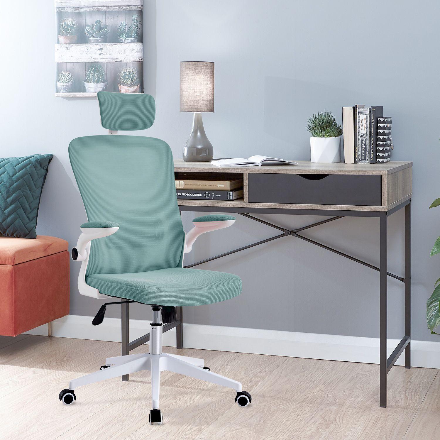 Silla de Oficina con Reposa Brazos y Cabeza Gris-1