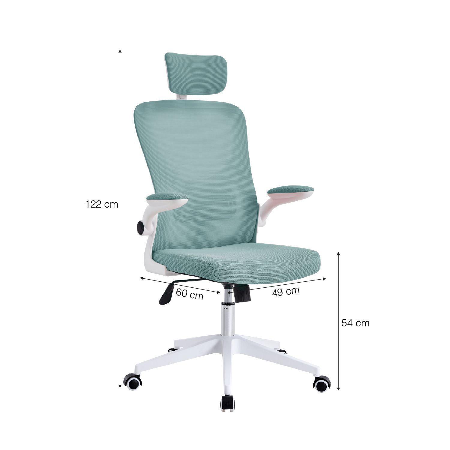 Silla de Oficina con Reposa Brazos y Cabeza Gris-2