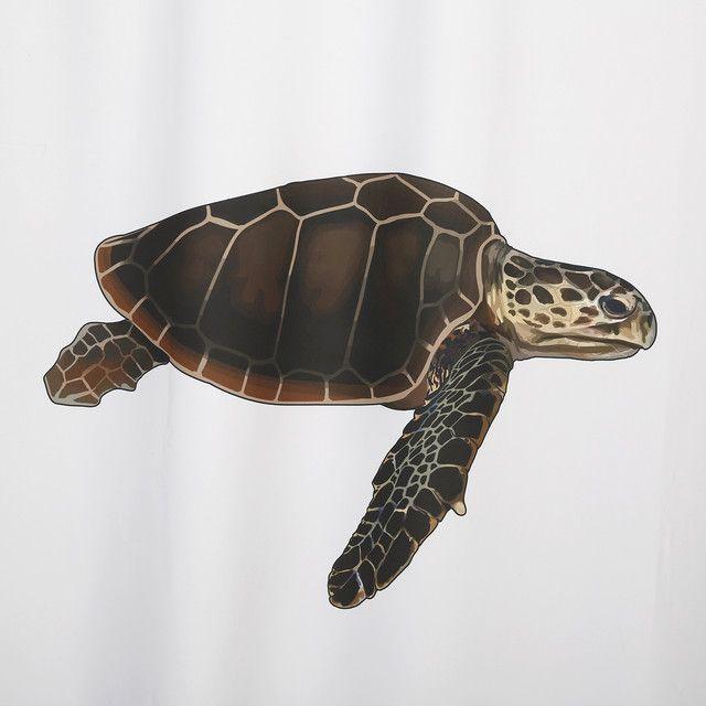 Cortina para Baño Estampada Tortuga con Forro-1