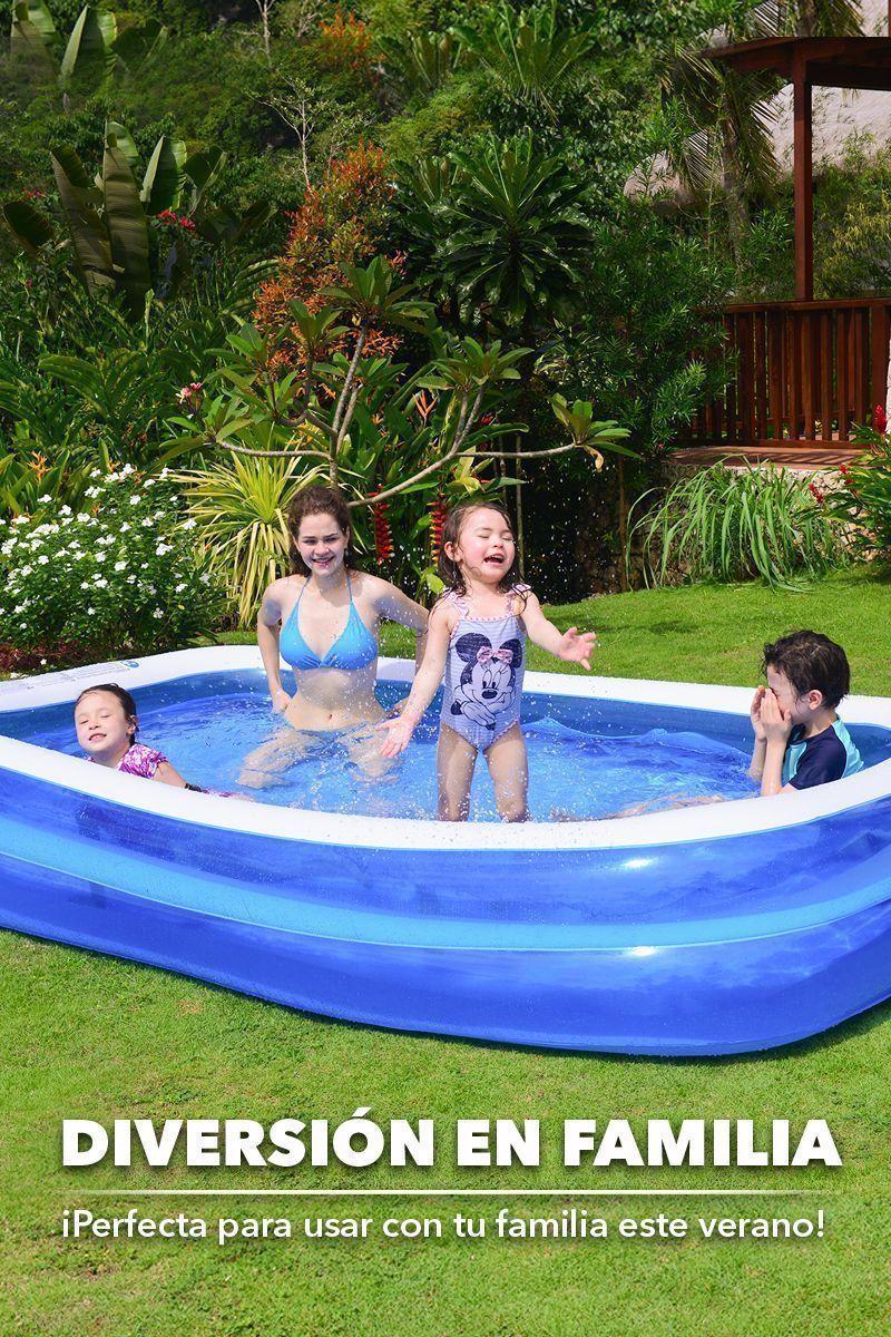Piscina Rectangular Inflable 1.075L 50x183x305 cm-4