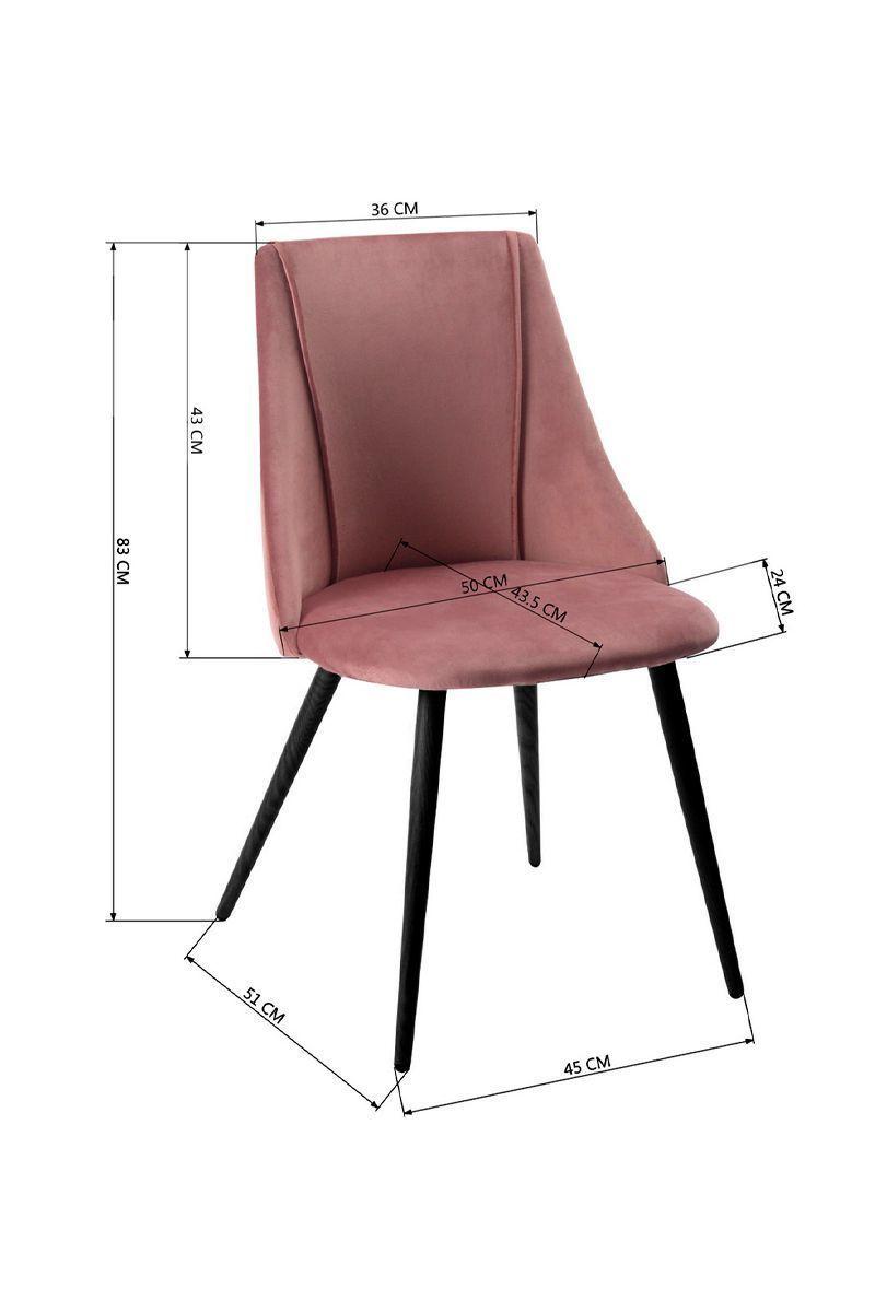 Pack 2 - Silla Comedor Sitial Terciopelo - Rosado-2