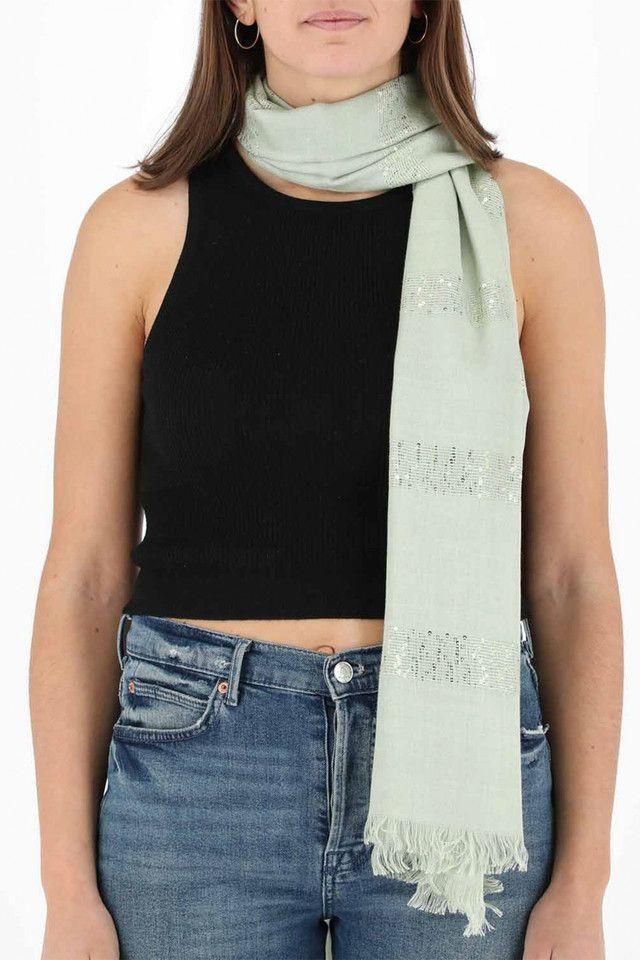 Pañuelo Liso Verde Organic Nature Sequins Humana-2