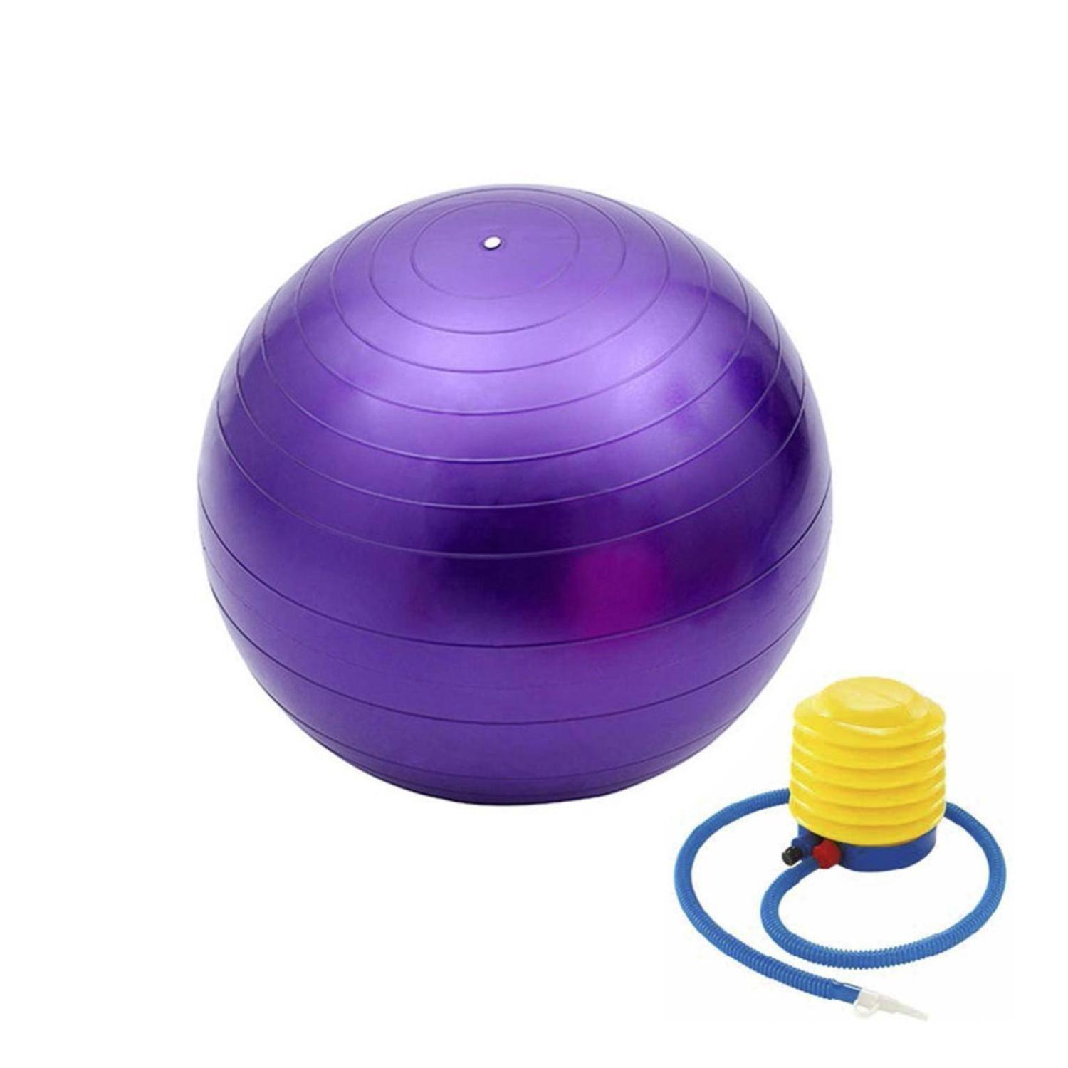 Balon de Pilates Yoga 75cm Con Inflador Morada-1