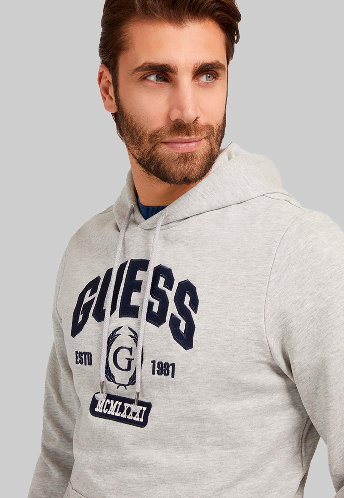 Poleron Guess Orgnc Terry Collegiate Hoodie M90 Gris-15